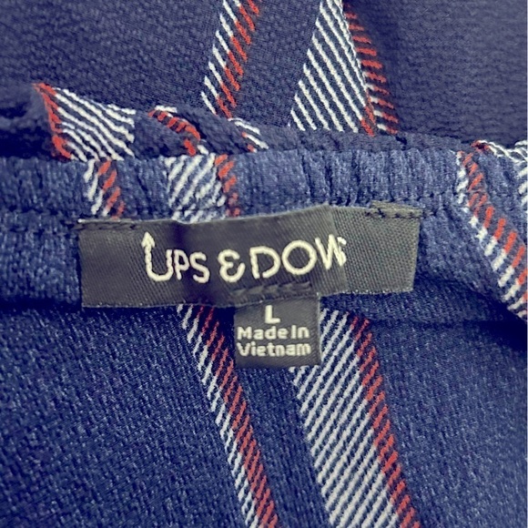 Ups & Downs L Striped Off Shoulder Ruffle Tiered Jumpsuit - Picture 4 of 4